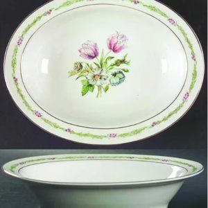 9" Oval Vegetable Bowl Garden Flowers by HAVILAND